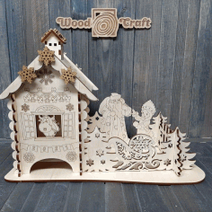 Tea House From Wood Craft For Laser Cut Free Vector File