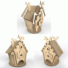 Tea House Hut no. 3 Vector Layout For Laser Cutting Free DXF File