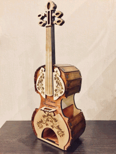 Tea House Violin Stradivari For Laser Cut Free Vector File, Free Vectors File