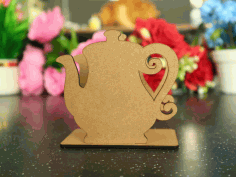 Teapot Napkin Holder Stand Laser Cutting Free DXF File, Free Vectors File