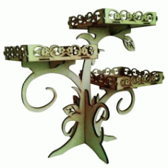 Three Story Tree Display Shelves For Laser Cut Cnc Free DXF File