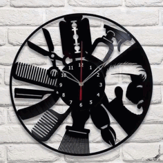 Tiktok Studio Barber Shop Vinyl Wall Clock Barber Shop Wall Art Barbershop Decor Barbershop Gifts For Barber Free Vector File