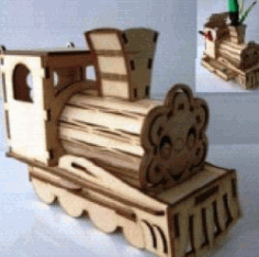 Train Pen Holder For Laser Cut Free Vector File