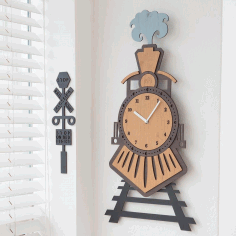 Train Wall Clock Free Vector File