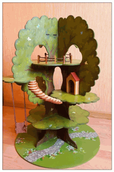 Tree House Model Kit For Laser Cut Free Vector File, Free Vectors File