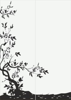 Tree Sandblast Pattern Design Free Vector File