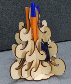 Tree Shaped Pencil Holder Usb Hanger Laser Cut Free Vector File