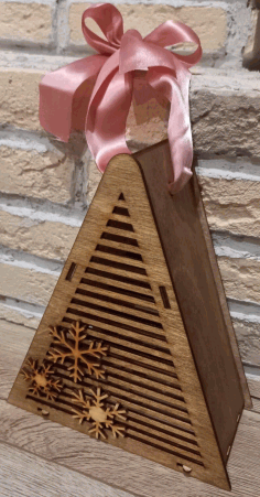 Triangle Shape Gift Box For Laser Cut Free Vector File