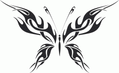 Tribal Butterfly Art 10 Free DXF File