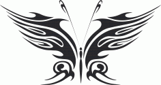 Tribal Butterfly Art 18 Free DXF File