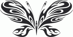 Tribal Butterfly Art 20 Free DXF File