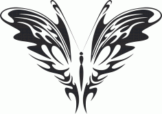 Tribal Butterfly Art 26 Free DXF File