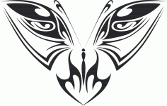 Tribal Butterfly Art 29 Free DXF File