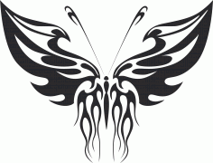 Tribal Butterfly Art 32 Free DXF File