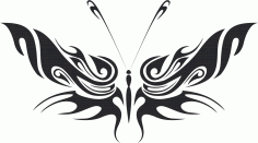 Tribal Butterfly Art 34 Free DXF File