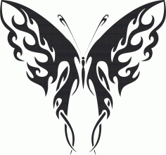 Tribal Butterfly Art 41 Free DXF File