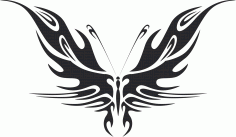 Tribal Butterfly Art 44 Free DXF File