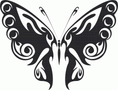 Tribal Butterfly Art 47 Free DXF File