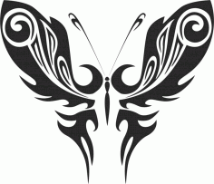 Tribal Butterfly Art 50 Free DXF File