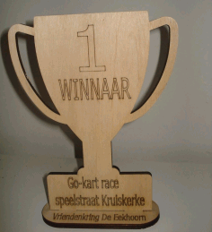Trophy Cup 6mm Plywood For Laser Cut Free DXF File