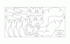 Two Deer 3d Puzzle Free DXF File