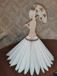 Umbrella Girl Napkin Holder For Laser Cut Free Vector File, Free Vectors File