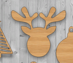 Unfinished Blank Reindeer Head Wood Cutout Laser Cut Free Vector File