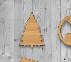 Unfinished Blank Wood Christmas Tree Laser Cut Free Vector File