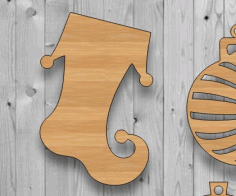 Unfinished Wood Christmas Stocking Cutout Laser Cut Free Vector File