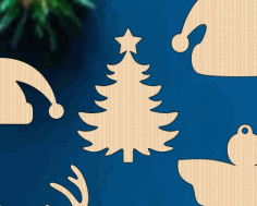 Unfinished Wood Christmas Tree Cutout Craft Laser Cut Free Vector File
