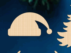 Unfinished Wood Santa Hat Shape Laser Cut Free Vector File