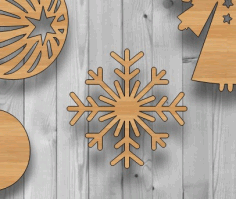 Unfinished Wood Snowflake Cutout Craft Laser Cut Free Vector File