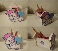 Unicorn Desk Organizer Free DXF File