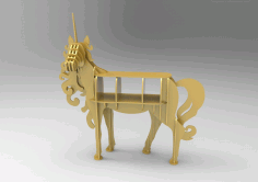 Unicorn Shaped Bookshelf Free DXF File
