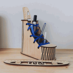 Unique Boot Shape Desktop Organizer Laser Cut Free DXF File