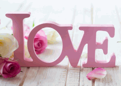 Valentine Day Concept Love Decor Letters For Laser Cutting Free Vector File