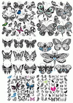 Vectors Butterfly Decor Free Vector File