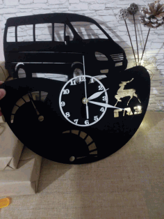 Vehicle Shaped Wall Clock Laser Cut Free Vector File