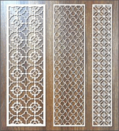 Vertical Column Fish Flower Pattern For Laser Cut Cnc Free DXF File