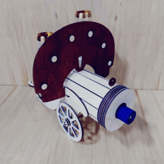 Vintage Cannon Wine Glass Bottle Holder For Laser Cut Free Vector File
