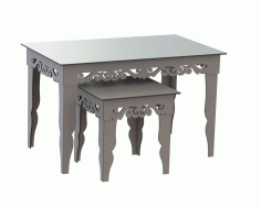 Vintage Nesting Tables Pair Laser Cut Cnc Router Free DXF File