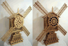 Vintage Wooden Clock For Laser Cut Free Vector File