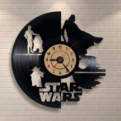 Vinyl Record Clock Star Wars Wall Decor Free Vector File, Free Vectors File