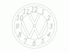 Vw Wall Clock Free DXF File, Free Vectors File