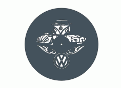 Vw Wall Clock Laser Cut Vinyl Free DXF File