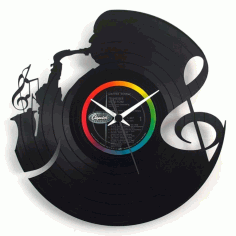 Vynl Clock For Laser Cut Free Vector File