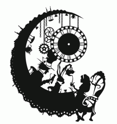 Vynl Clock For Laser Cutting Free Vector File