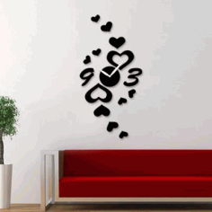 Wall Clock Heart Free Vector File