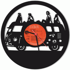 Wall Clock Hippie Free DXF File