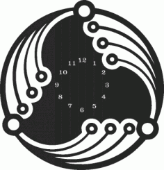 Wall Clock Plasna Laser Cut Free Vector File